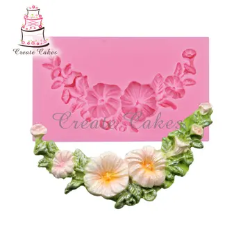 

Flower Chain Silicone Cake Border Decorating Moulds Sugarcraft Fondant Gunpaste Cake Decoration Cupcake Topper Candy Mold SM-368