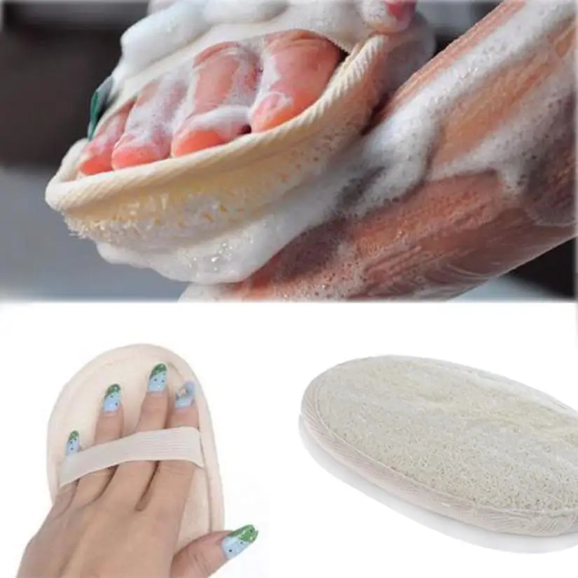 

Soft Exfoliating Loofah Natural Body Back Sponge Strap Handle Bath Shower Massage Spa Scrubber Brush Skin body washing pad