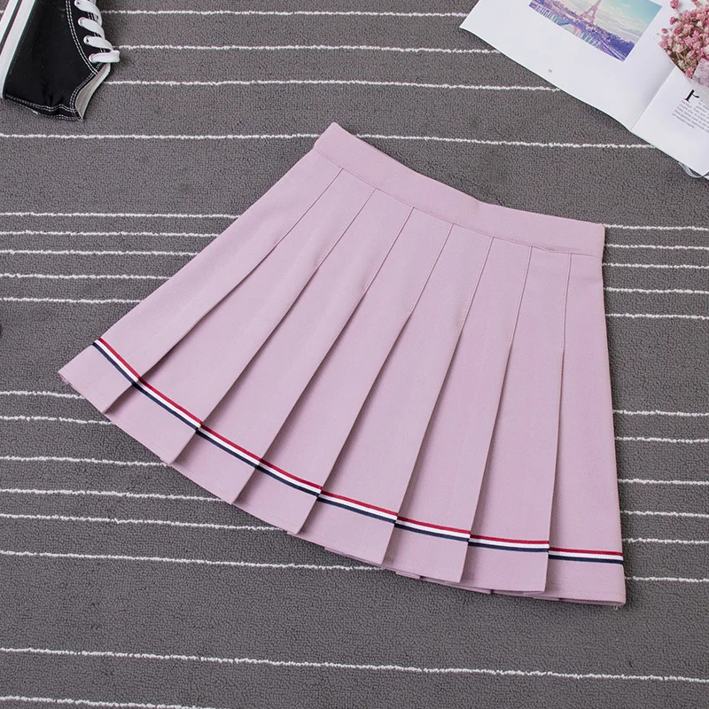 Плиссированная юбка для колледжа, Harajuku, консервативный стиль, клетчатая юбка, мини, милая японская школьная форма, Дамская Jupe кавайная юбка Saia Faldas - Цвет: pink