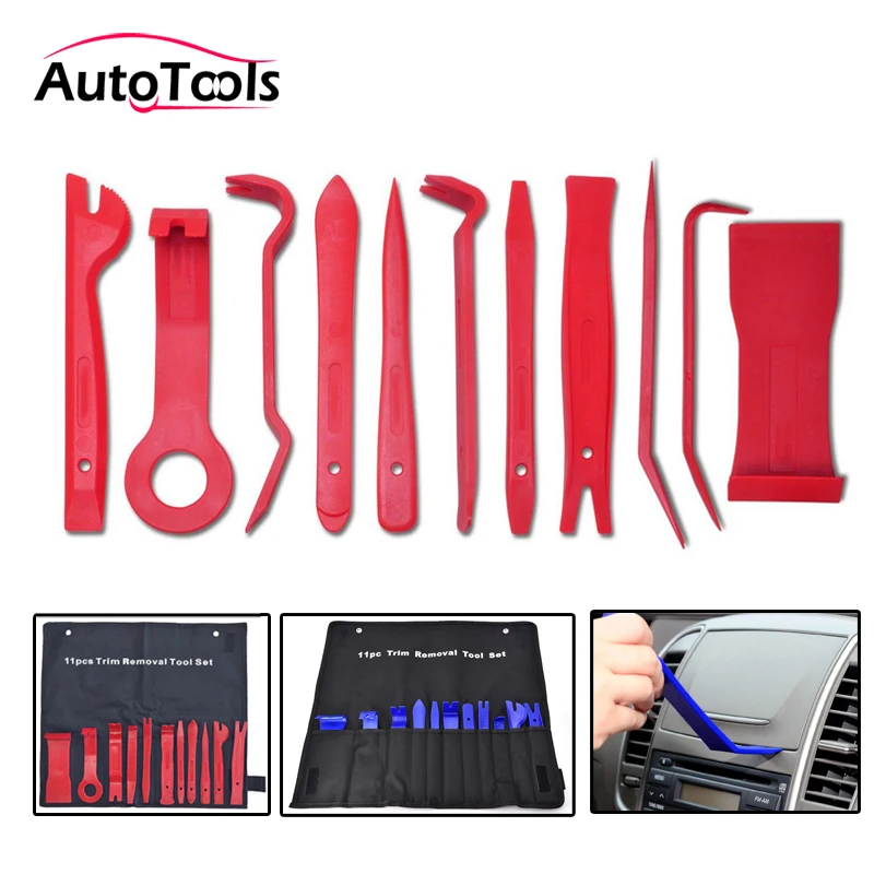 11pcs/Set Car Door Dash Trim Tools Panel Molding Clip Retainer Removal