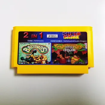Battletoads/Battletoads & Double Dragon 2 in1 Big Yellow 8 bit 60 pins Game Card