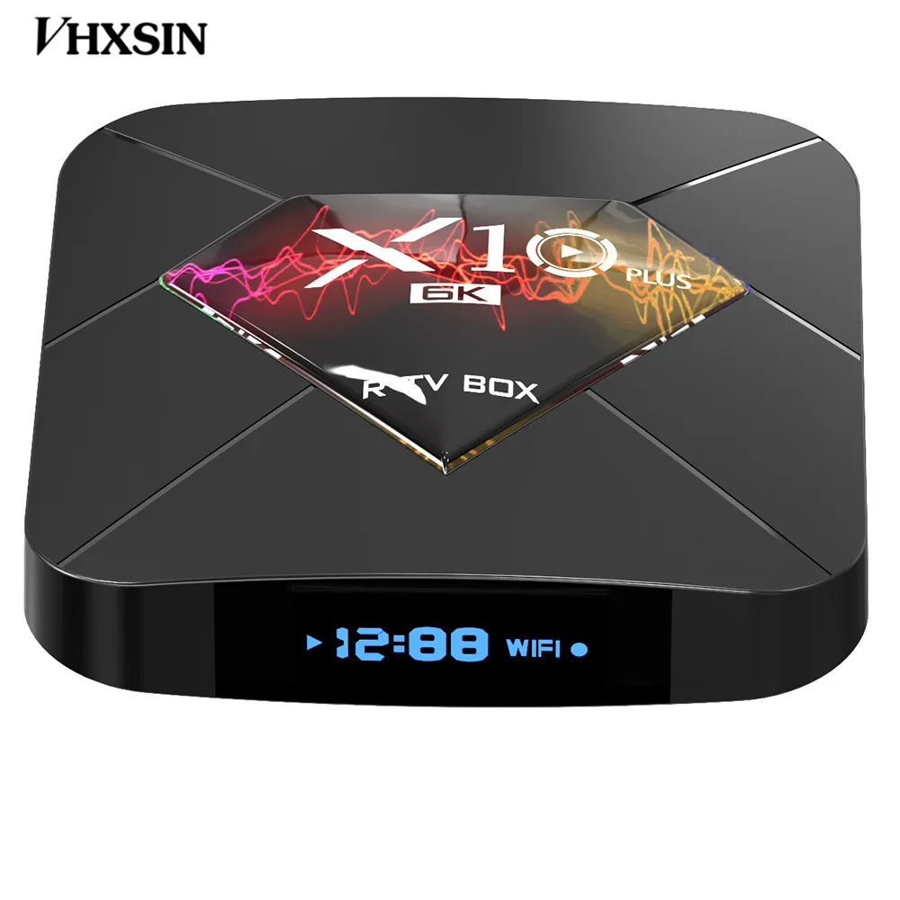 VHXSIN 10 шт./лот X10 Plus ТВ коробка Android 9 0 4 32G Allwinner H6 четырехъядерный WiFi 3D телеприставка