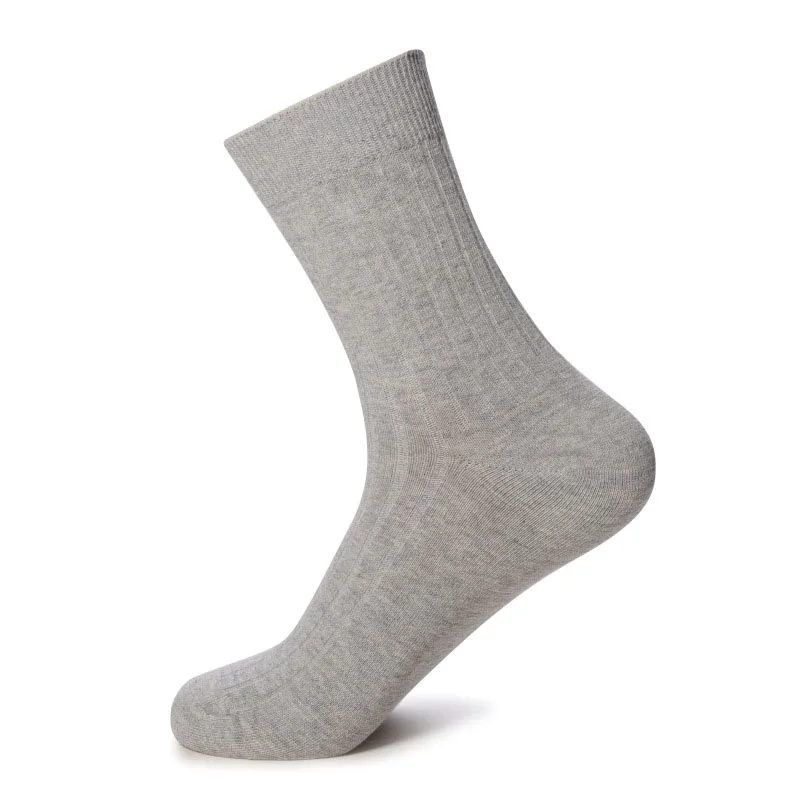 6 пар/лот, 98%, мужские носки из чистого хлопка, Брендовые мужские носки, деловое платье, осень, однотонные, черные, короткие, Sokken, зимние, плотные, Sox - Цвет: C grey