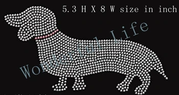 

Wonderful Weiner Dog Rhinestone Iron on Transfer ALQZ free shipping to all