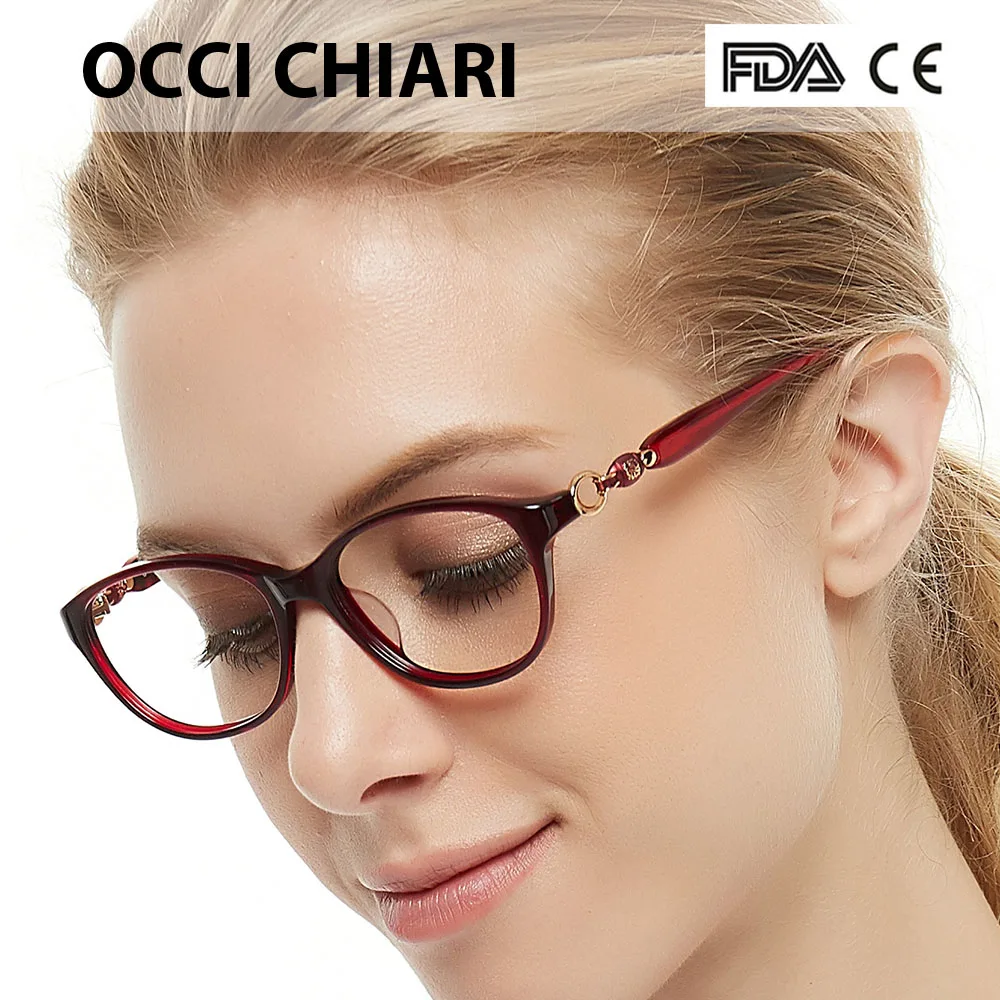 Tanie OCCI CHIARI 2018 Retro Vintage Design kobiety octan oprawki do okularów dla krótkowidzów przezroczyste soczewki damskie okulary okulary W CARLON
