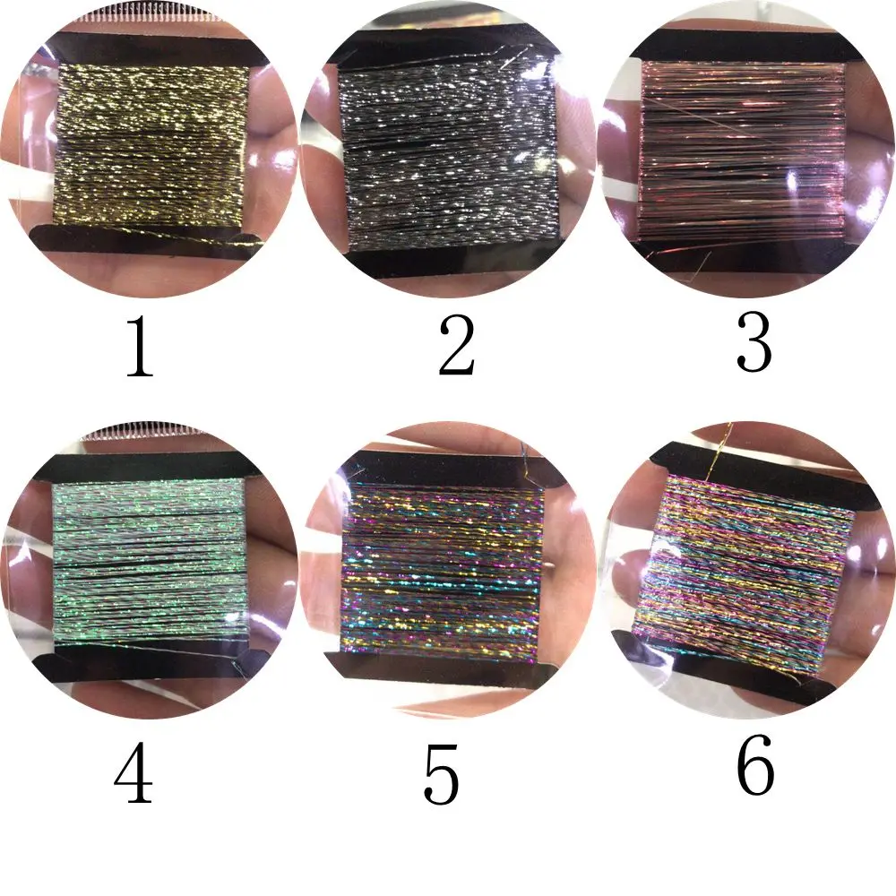 

1Bag Nail Art 6 Colors Glitter Line Glitter String 10-20m/bag