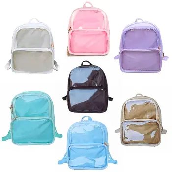 

Fashion Women Transparent Backpacks Shoulder Bag Girls Casual Rucksack School Bag Shopping Travel Hiking Bags Daypack New