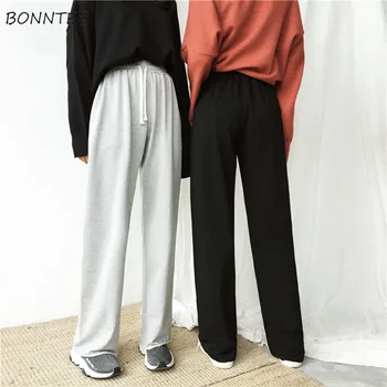 

Pants Women Drawstring High Waist All-match Solid Loose Trendy Korean Style Womens Wide Leg Trousers Students Harajuku Lovely