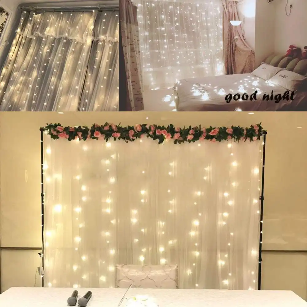 3 3m 8 Modes Twinkle Lights Usb Powered Curtain Lights Led Fairy String Lights For Wedding Parties Bedroom Window Wall Decor