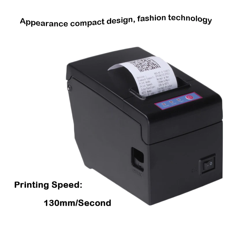 HSPOS-고품질 58mm Pos 영수증 프린터 usb 및 직렬 포트, 슈퍼마켓 지폐 인쇄 기계 E58US 용 직접 열 사용