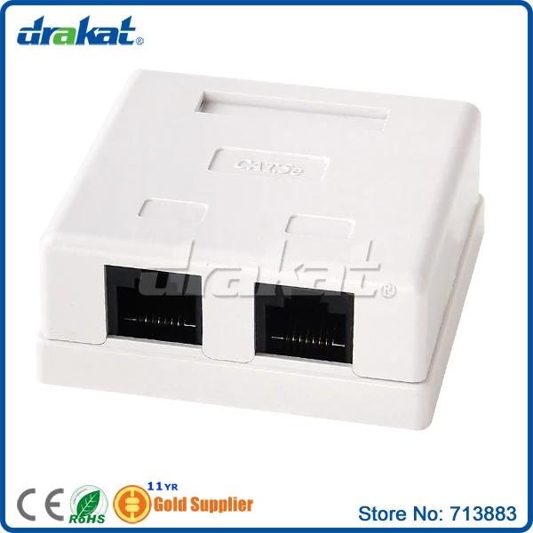 2port Cat5e UTP RJ45 Surface Mount Box