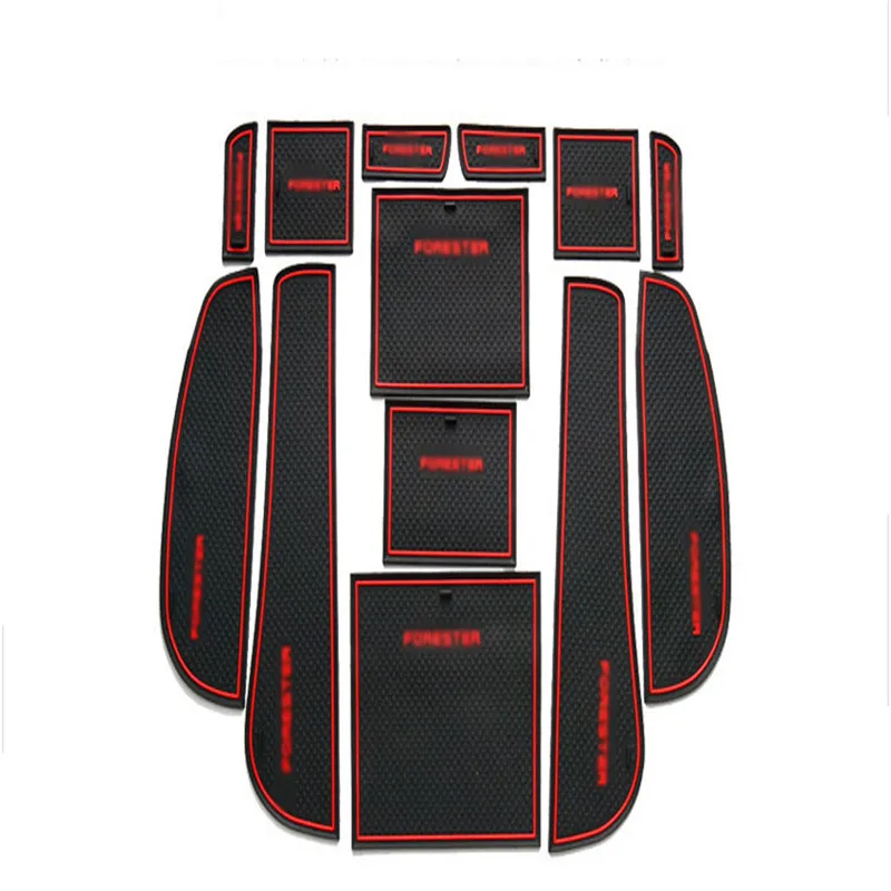 

Teeze 1set Non-Slip Interior Soft Rubber Door Panel Mats Cup Holder Pad For Subaru Forester 2009-2012