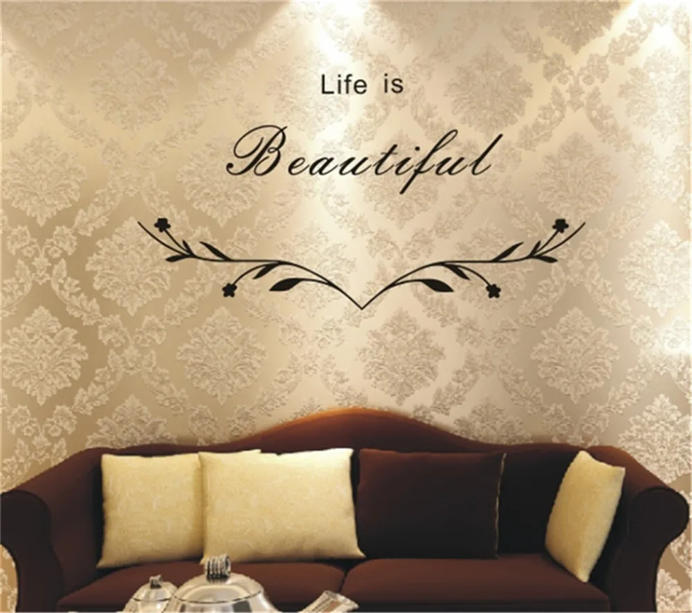 DIY Wall Stickers Wall Decals, Life is Baautiful PVC Wall Stickers for