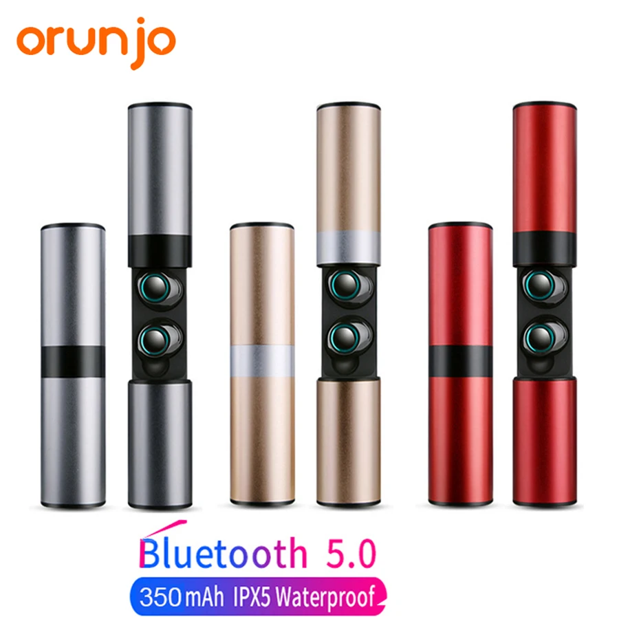 

Orunjo S2 TWS Wireless Bluetooth Earphones V5.0 Touch Control Mini Earbuds Sport Hifi Stereo Headset with Mic Charge Power Box