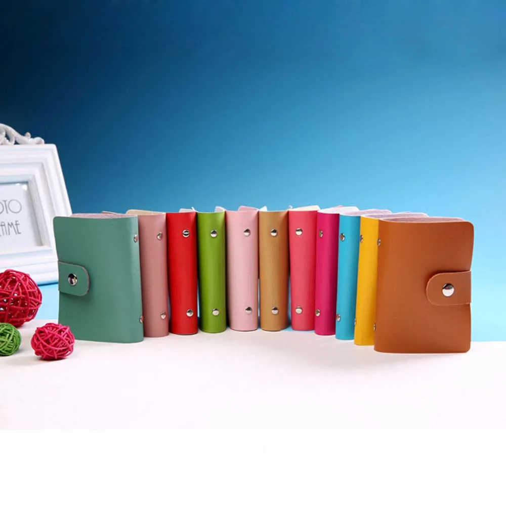  2016 Mini Wallet Men Women Leather Credit Card Holder Case Card Holder Wallet Business Card Wallets Bag Case 12 Colors Available 