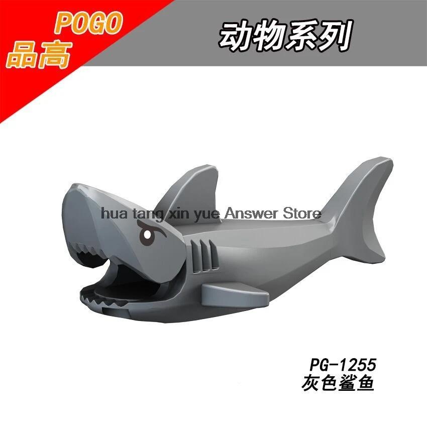 

Legoing Animals PG1255 jungleing mobilization Animal ocean gray sharks model Building Blocks Kids Legoings Bricks toys Gifts Zoo