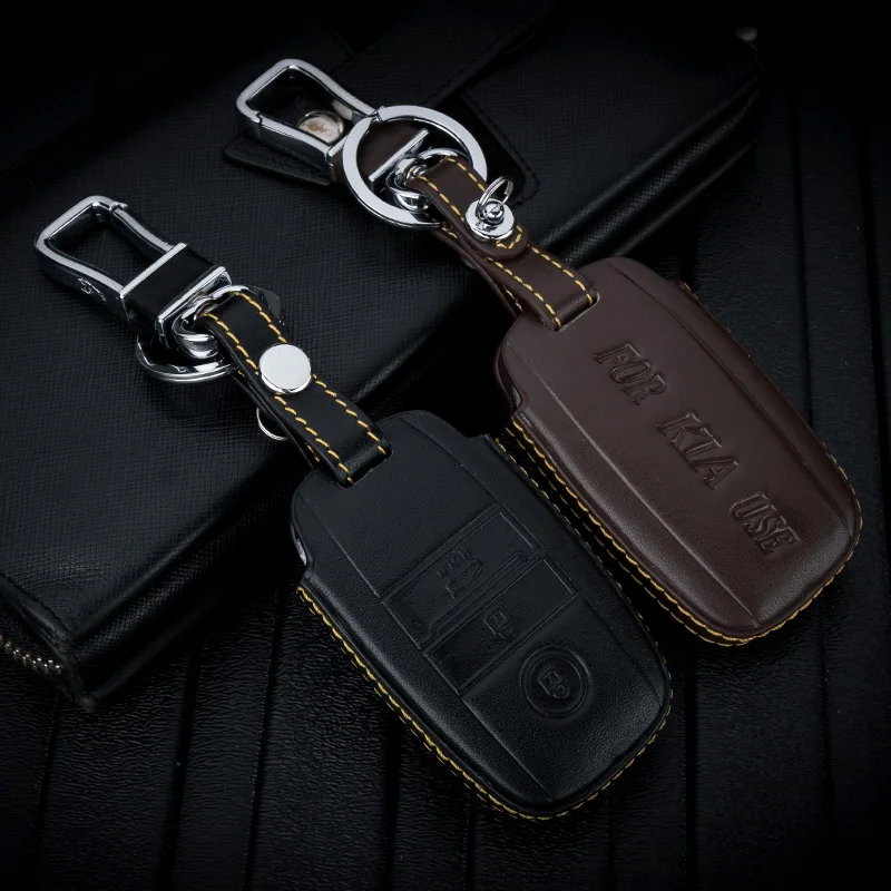 ABAIWAI Genuine Leather Car Key Covers for KIA Ceed Sorento cerato K3 K3S K4 K5 KX3