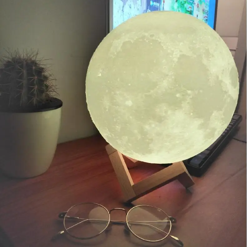 

Jenny 3D Printed PLA Moonlight Lamp USB Charge Bedroom Home Decoration 16 Color Switchable Moon Light