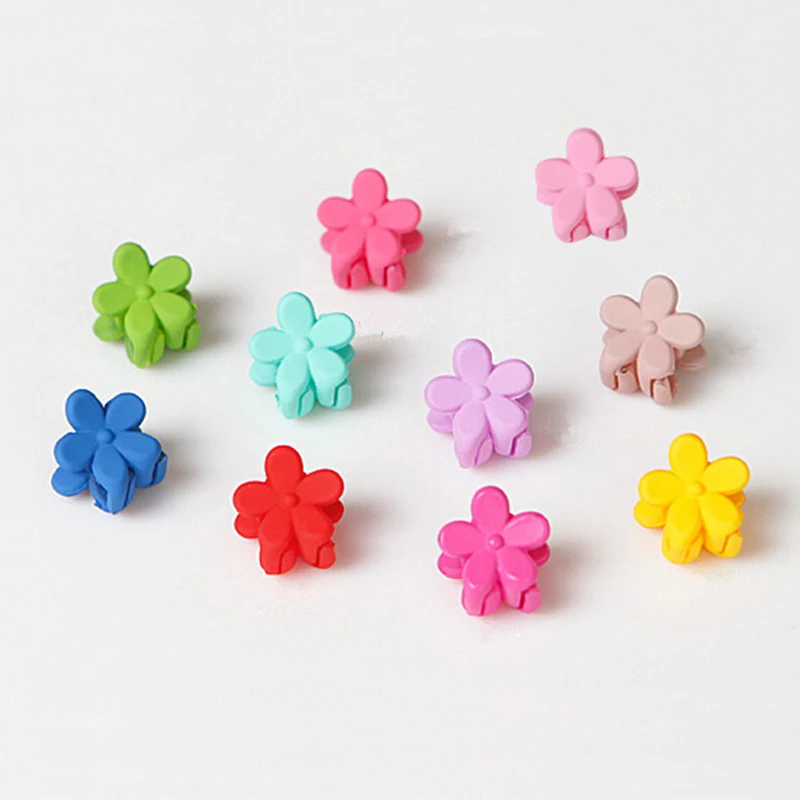 10pcs/lot Hair Accessories Baby Girls Small Hair Claw Cute Candy Color flower hair clips for kids Children Hairpin Headwear