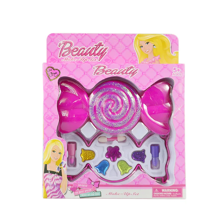 Children Girls Candy Pretend Play Make Up Toys Box Safe Kids Girls Makeup Tool Kit Best