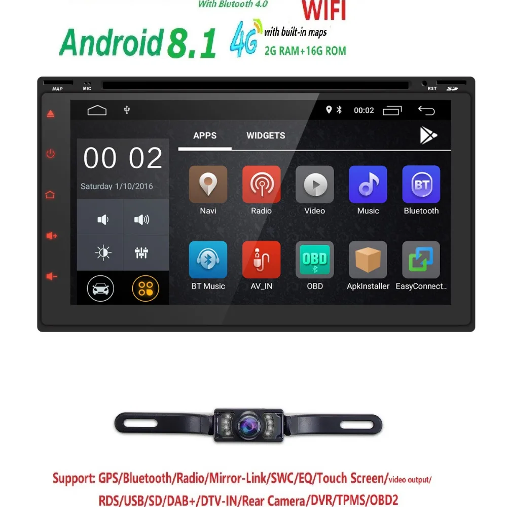 

Hizpo 7Inch 2DIN IN-Dash Car Navigation Multimedia Player Universal GPS DAB Car Radio Touch Screen Stereo Audio Player Mirror 4G