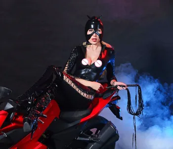 

Ropa Sexy Costumes for Women Sheer Bodysuit Faux Leather Latex Catsuit Pole Dance Plus Size Fantasias Sexy Erotic with Mask New