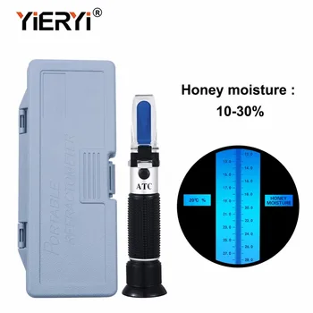 yieryi Hand Held 10-30% Water Honey Refractometer with calibration atc refractometer Honey Moisture Meter ootdty alcohol refractometer range 0 80% v v atc manuel focusing for wine liquor test a5yd