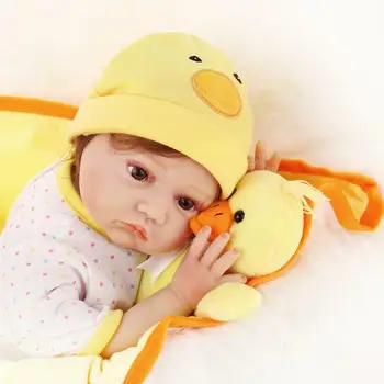 

22'' Reborn Baby Doll Girl Silicone Vinyl Bebe Doll with Bebe Toy Lifelike Gifts Toddler Boy Toys Girls Toys