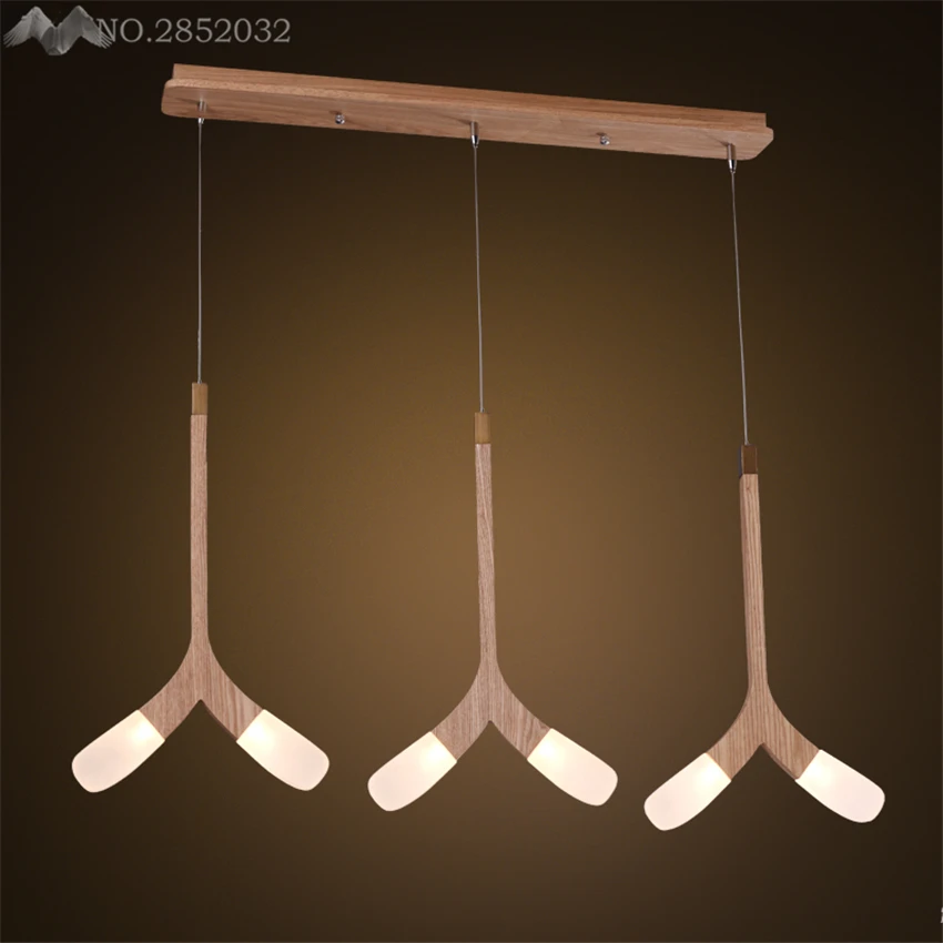 

[LFH] New Modern Simple Herringbone LED Pendant Lamp Solid Wood Wooden Restaurant Bar Coffee Dining Room Hanging Light Fixture