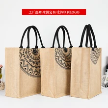 500 шт./лот многоразовые складные Hessian хозяйственные сумки холщовый джутовый льняной продуктовый мешок для выставки