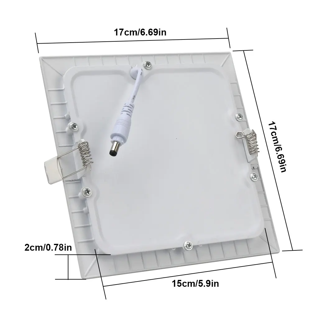 6 Вт/9 Вт/12 Вт/15 Вт/21 Вт светодиодный потолочный светильник квадратный Панель светильник светодиодный светильник вниз светильник подвесной светильник ing для кухни встраиваемые тёплого/холодный белый 110V 220V