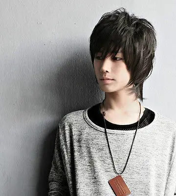 

Handsome Boys Wig New Korean Fashion Short Men Natural Black Hair Cosplay Wigs @@ popular Party hair FREE SHIPPING