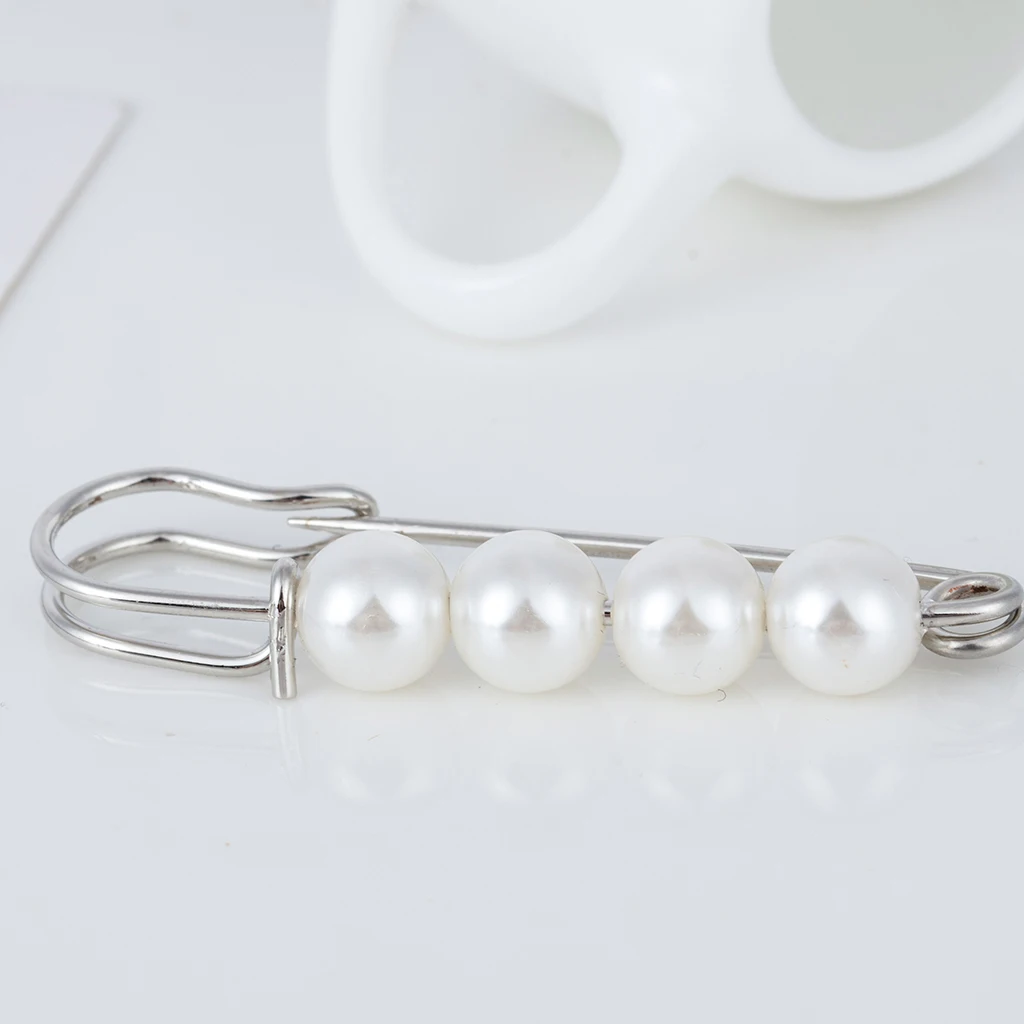 2pcs Crystal Pearl Large Safety Pins Brooch For Women Men Fashion Jewelry Buckle Pin Metal Brooch Badge Sewing Craft Accessories