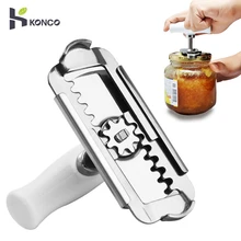 Tampas de aço inoxidável ajustáveis do abridor do frasco de konco fora do abridor de garrafa abridor de garrafa abridor de lata para 1-4 polegadas