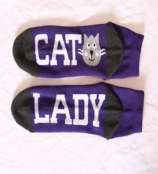 Хипстерские забавные уникальные носки с надписью Lady Cat уличная одежда женские