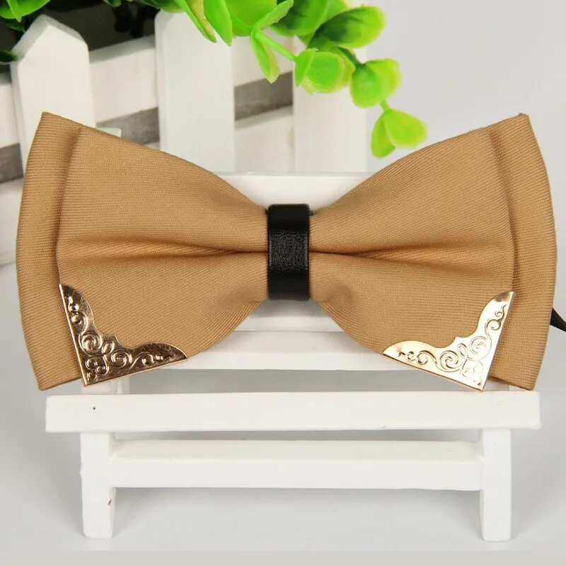 Классический мужской галстук-бабочка gravatas borboleta цвета шампанского с металлической бабочкой роскошный галстук-бабочка 1 шт. в партии