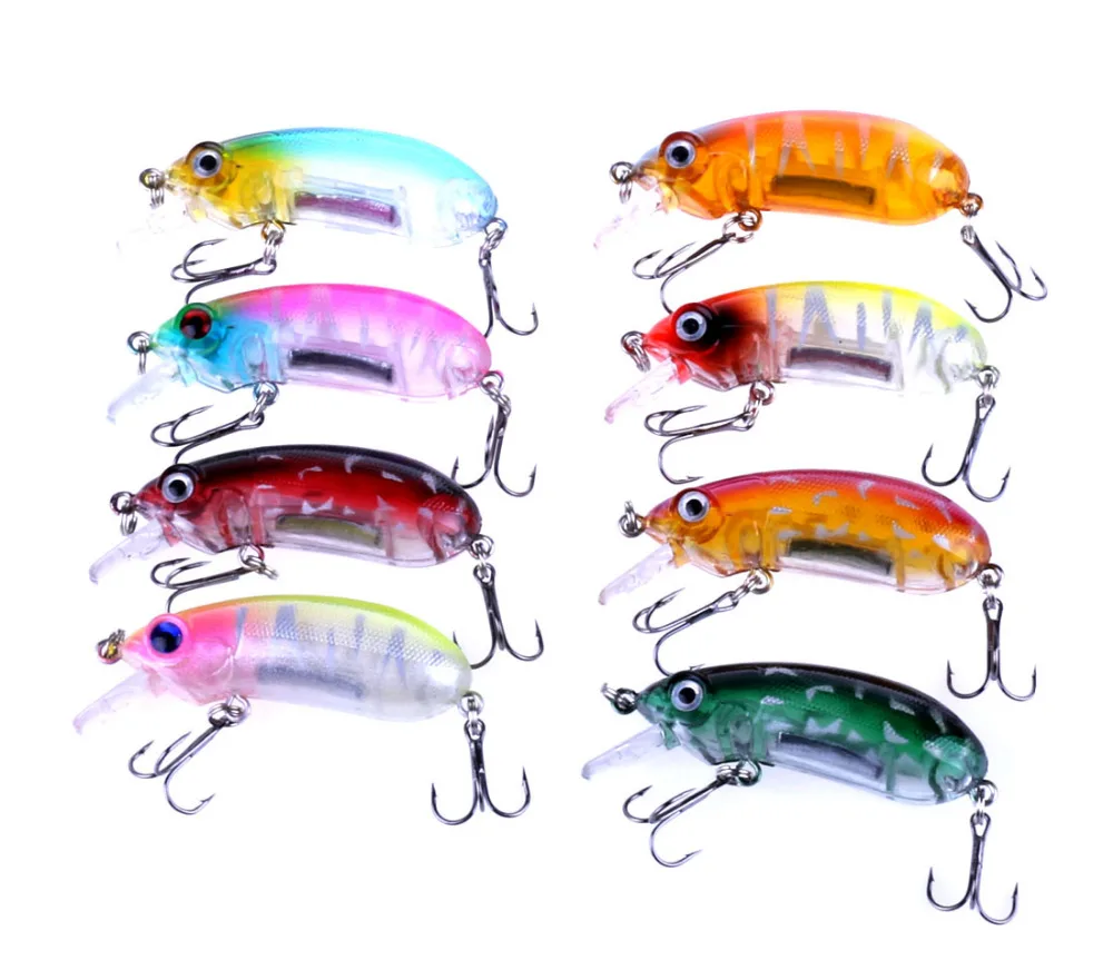 100pcs Popular Fishing Minnow Lures Mini Hard Bait 6CM 9.8G Artificial Plastic Bass Wobbler Bait
