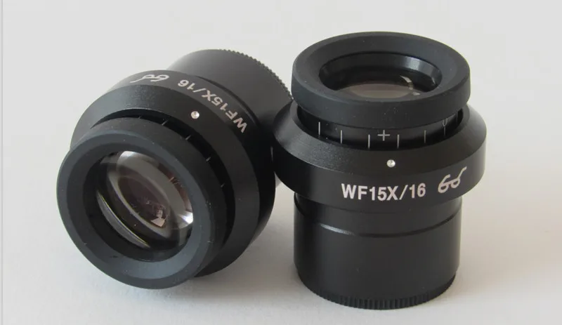 

2019 2pcs WF15X 16mm Zoom Adjustable Lab Stereo Biological Microscope High Eyepoint Eyepiece Optical Lens 30mm