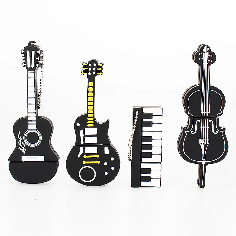 music Pendrive 128gb Pen Drive 64gb creative Cartoon Guitar Violin usb Flash drive Gift USB 2.0 usb memory stick Free Shipping