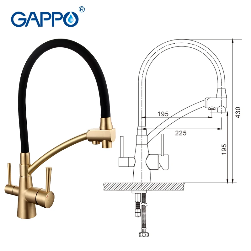 GAPPO фильтр для воды краны Смеситель для воды torneira Кухня Раковина кран Смеситель кран латунь кухонный фильтр-смеситель для воды GA4398-1