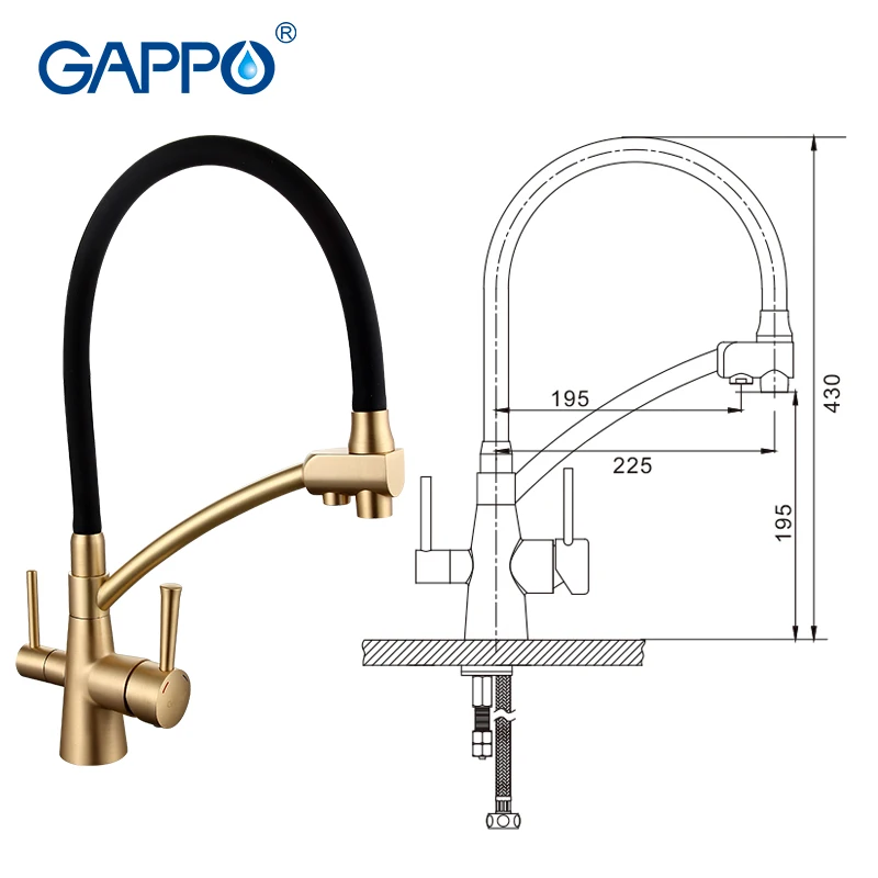 GAPPO 1set kitchen sink faucet torneira Cold and Hot Water Mixer Brass Crane Double Handle 360 Free Rotation G4398-1 GAPPO 1set kitchen sink faucet torneira Cold and Hot Water Mixer Brass Crane Double Handle 360 Free Rotation G4398-1