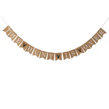 

The Hunt Is Over Wedding Decor Sign Baby Shower Birthday Party Buffet Bunting Banner Party Garland Decoration