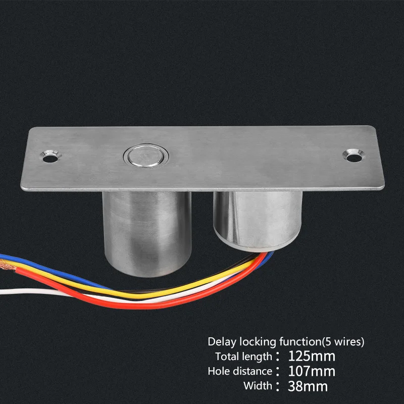 Электрический мини-замок на болтах DC12V Электромагнитный Электрический дверной замок 0.12A Простая установка из нержавеющей стали Скрытая установка NC - Цвет: 5 wires