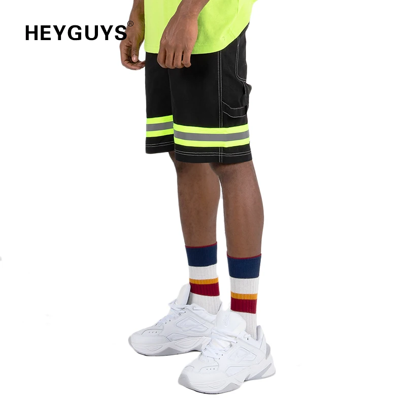 

HEYGUYS fashion high street men high quality short men casual cool black street wear hip hop new design