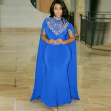 Islamic Abaya Moroccan Kaftan Evening Dress with Cape Beaded Gold Rhinestones Women Arabic Muslim Dubai African Prom Gown