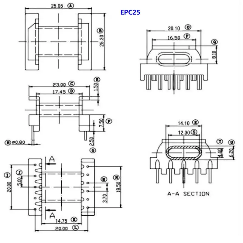 EPC25 EPC27 SMPS силовой трансформатор ферритовый сердечник высокочастотный