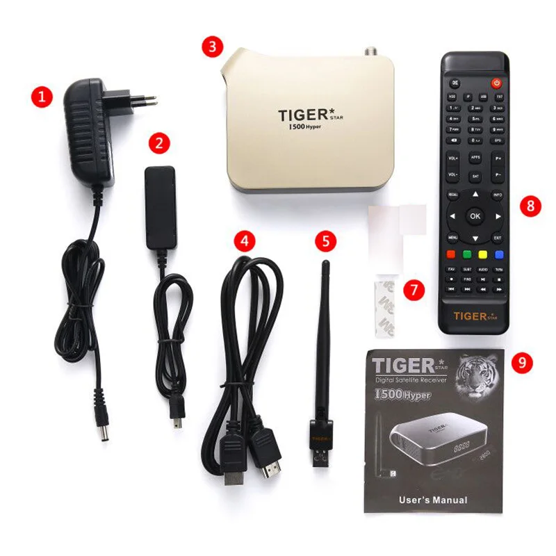 Tigre i500hiper receptor satelital soporte árabe IPTV suscripción 4K pantalla HD receptor de TV Digital por satélite DVBS2 sintonizador FTA - 5