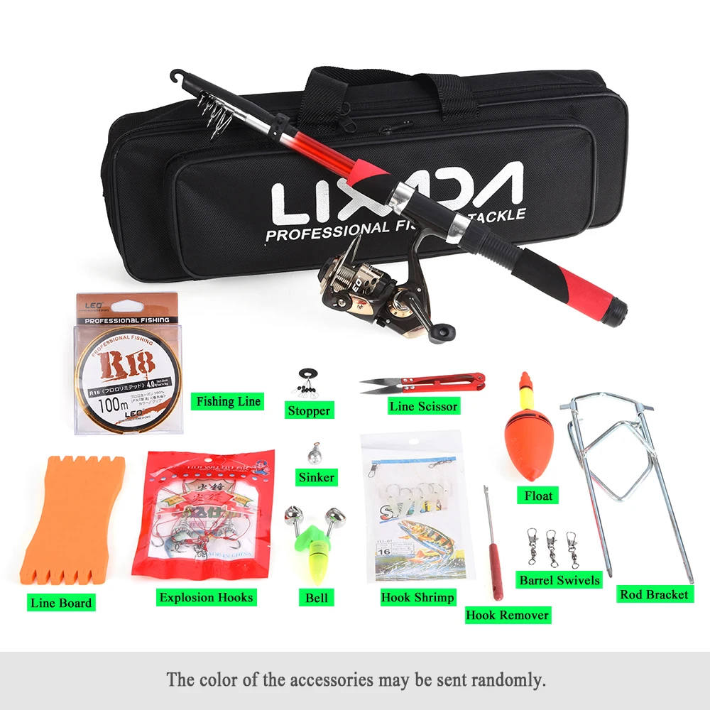 Lixada تلسكوبي الصيد رود كومبو كامل كيت الصيد أطقم الغزل الأسماك بكرة الطعوم هوكس حقيبة الصيد كيت Lixada تلسكوبي الصيد رود كومبو كامل كيت الصيد أطقم الغزل الأسماك بكرة الطعوم هوكس حقيبة الصيد كيت