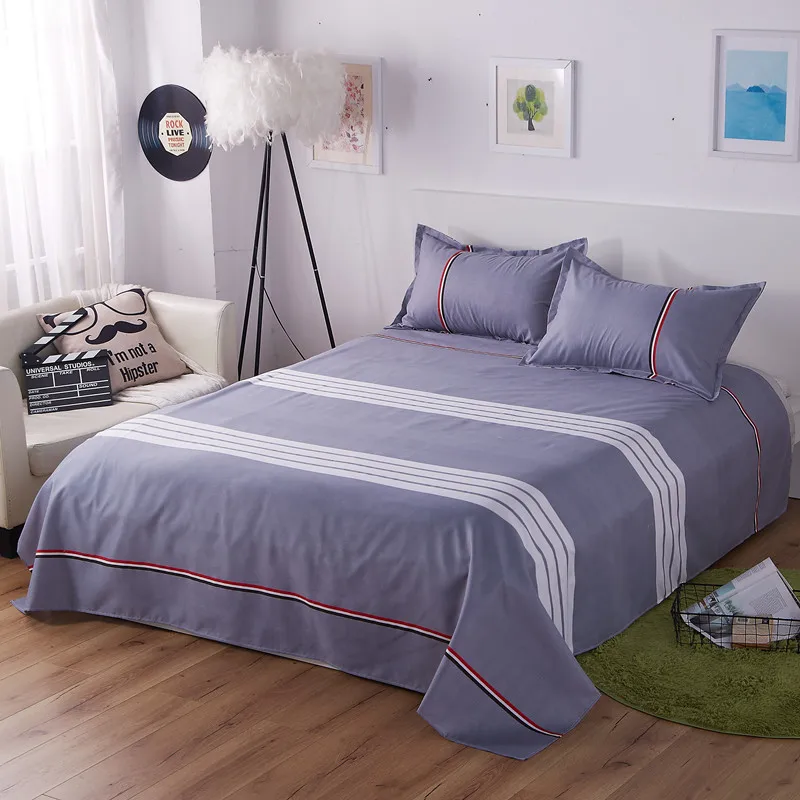 

10 Color Reactive Printed Flat Sheets King Queen Size Bed Sheet With Pillow Covers Polyester Soft Skin-friendly Bedspreads Sets