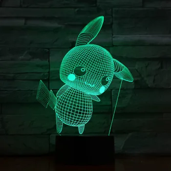 

Pokemon Go Pikachu Figure Lamp Nightlight Colorful Indoor Lamp Atmosphere Festival Gift Table Lamp for Bedroom Decor Pikachu
